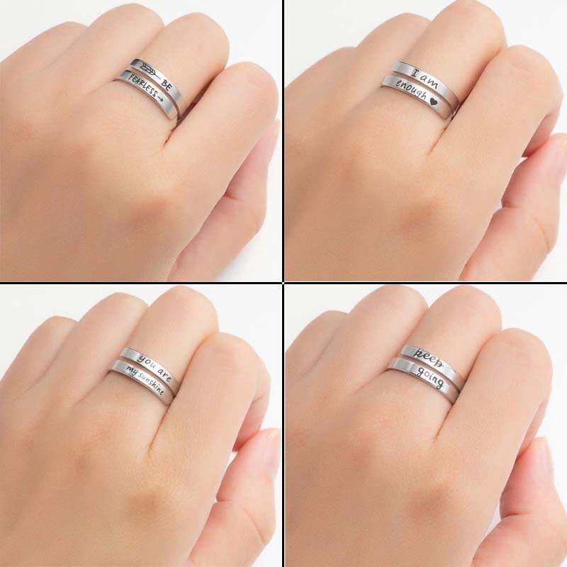 Retro-Edelstahl-Doppelring im englischen Stil